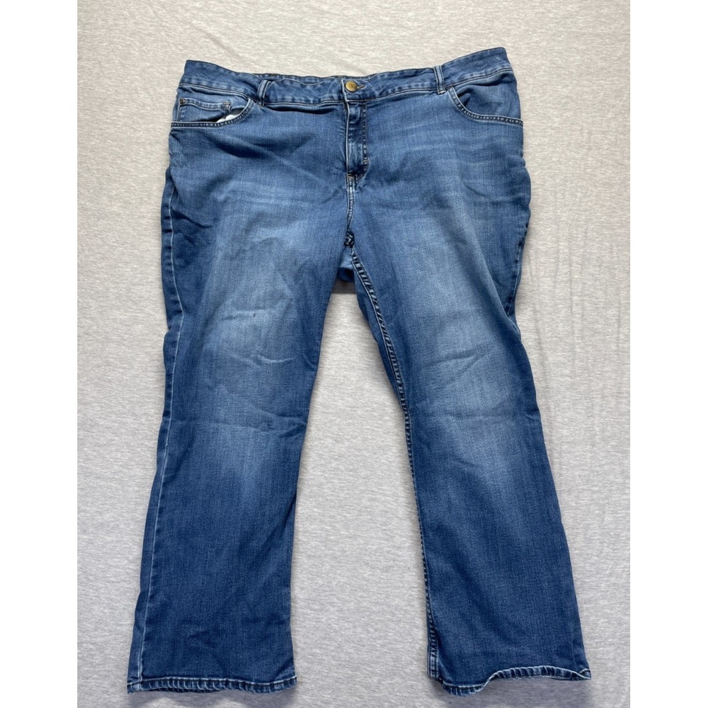 Lee Bootcut Jeans Womens 24WP Blue Denim Medium Wash Cotton Casual Regular Fit